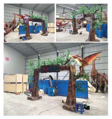 Φυλή δεινοσαύρων πορτών δέντρων για το θεματικό πάρκο με το Rgb φως