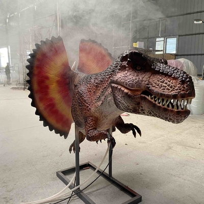 Πραγματικό Ανιματρονικό Ντινόσαυρο Ντιλοφοσάουρο Κεφάλου Με Εφέ Καπνού
