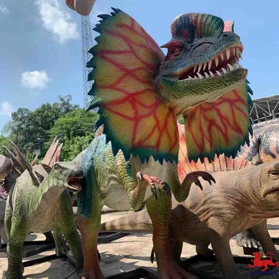 Good price Εξοπλισμός θεματικού πάρκου Ρεαλιστικό Animatronic Μοντέλο Δεινοσαύρου Άγαλμα Διλοφόσαυρου σε απευθείας σύνδεση
